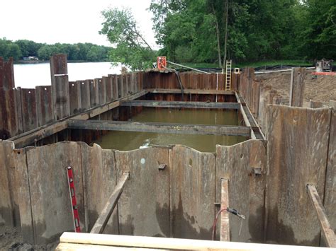 interally braced steel sheet coffer boxed|sheet piling box cofferdam.